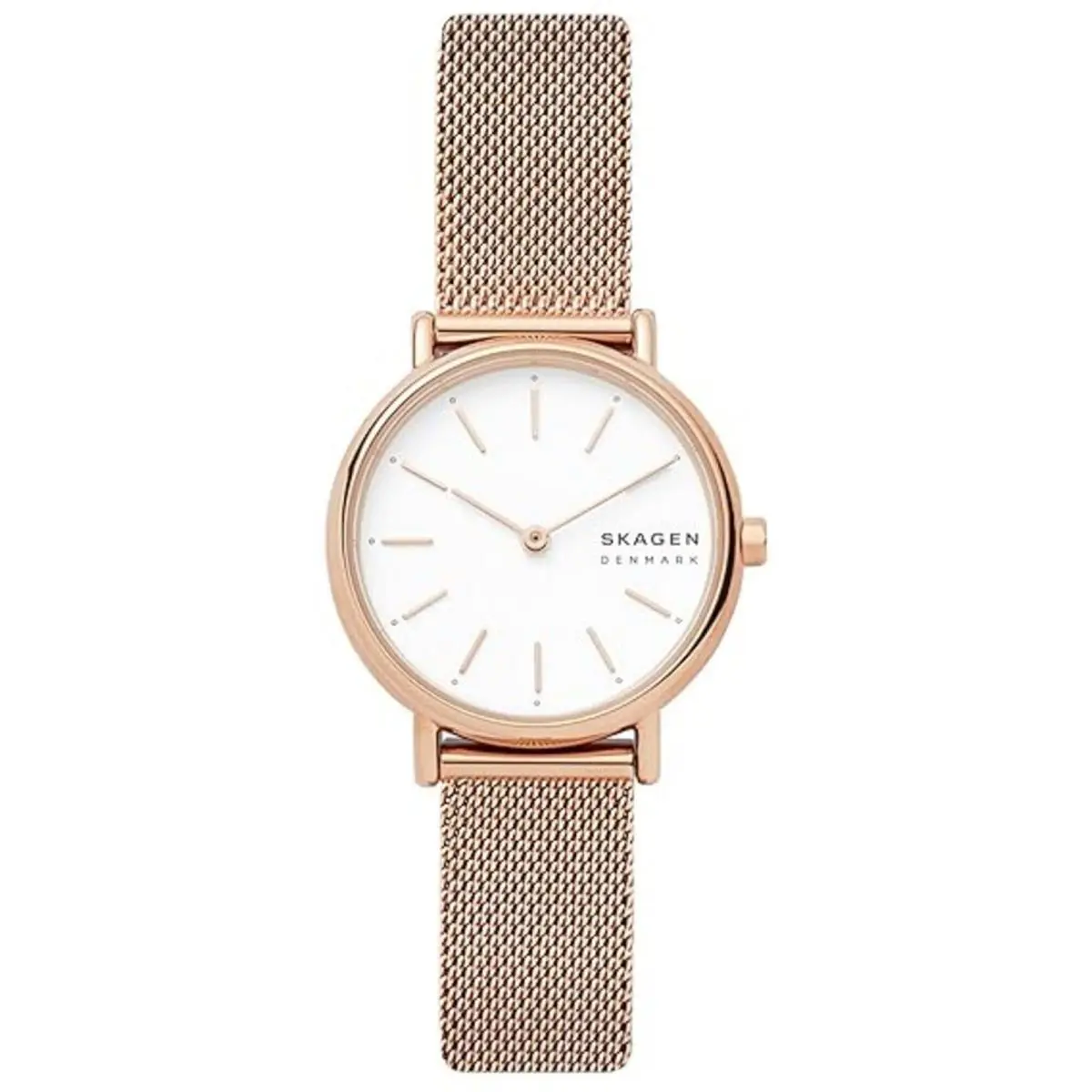 Women`s Watch Signature Lille White Dial Rose Gold Steel Bracelet SKW2694 by Skagen