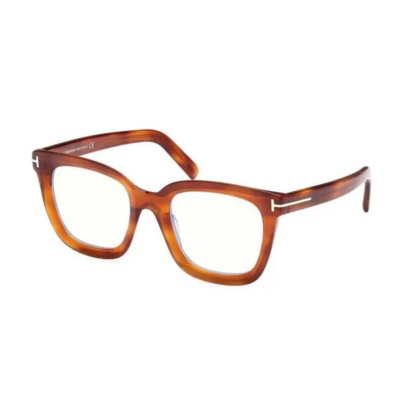 Tom Ford FT5880-B 053 Blonde Havana/clear Blue Light Block 51MM