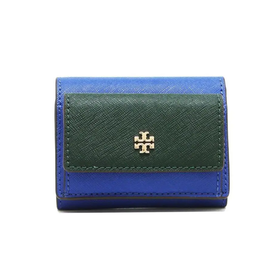 Women`s Emerson Micro Wallet Nautical Blue / Jitney Green - 78617 by Tory Burch