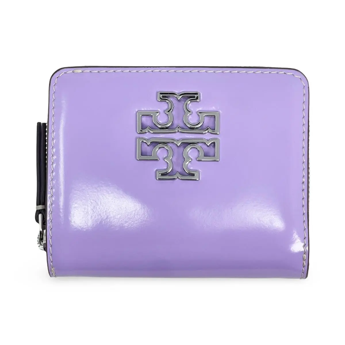 Woman`s Eve Thea Britten Carter Emerson Perry Leather Bifold Wallet Britten - Patent - Lavender - 147641 by Tory Burch