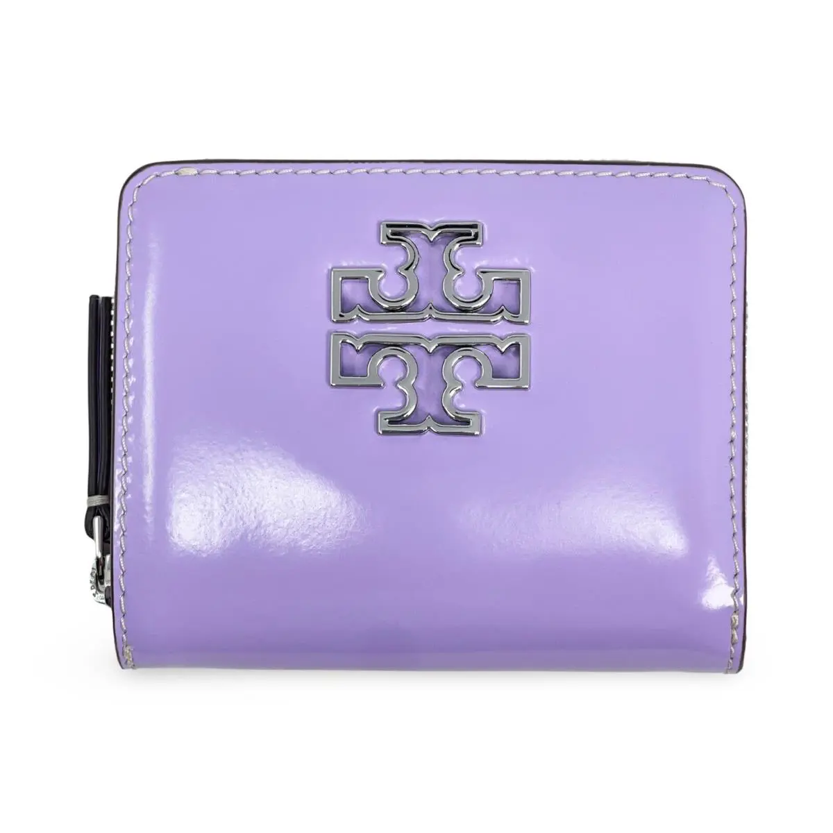 Woman`s Eve Thea Britten Carter Emerson Perry Leather Bifold Wallet Britten - Patent - Lavender - 147641 by Tory Burch