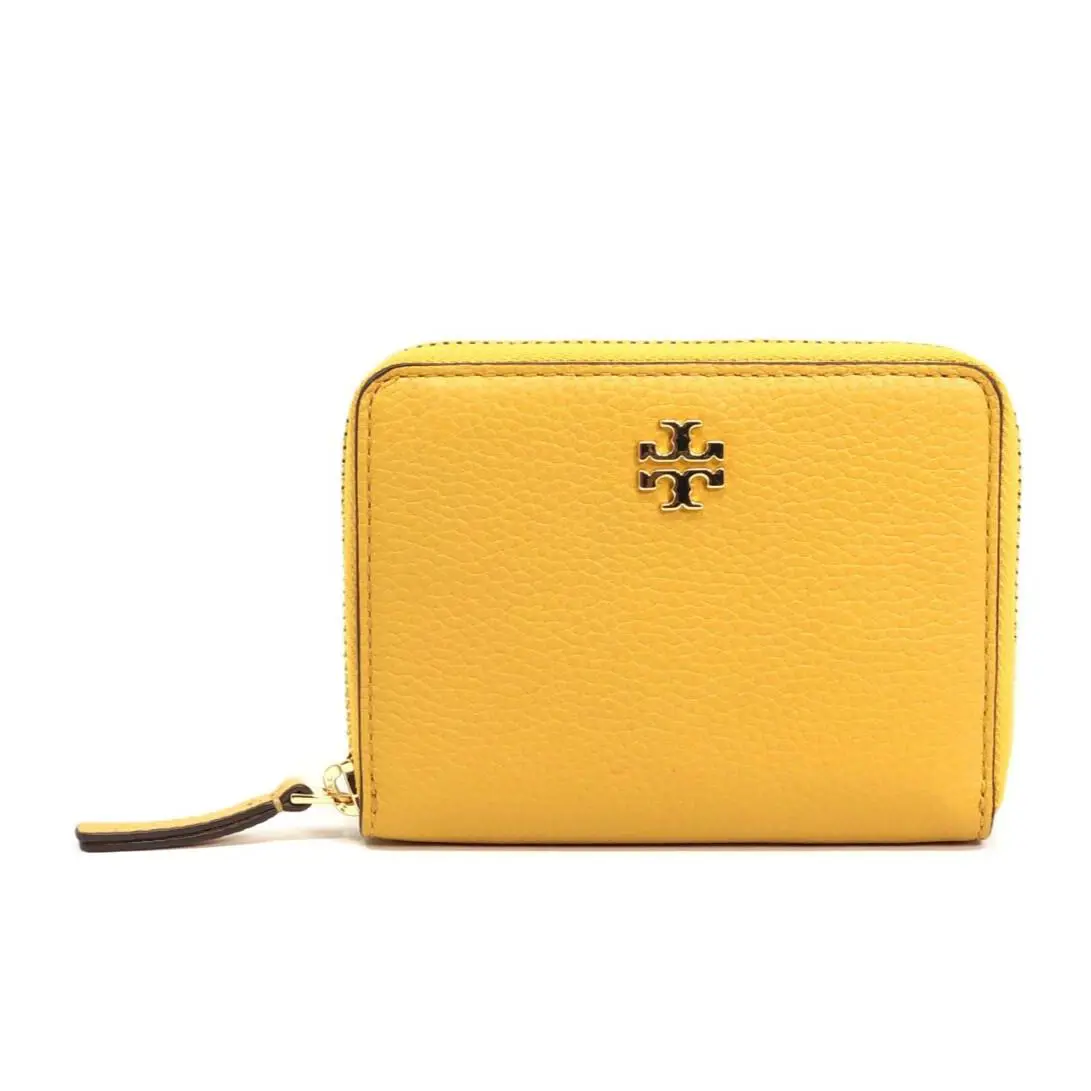 Woman`s Eve Thea Britten Carter Emerson Perry Leather Bifold Wallet Carter - Pebbled - Solarium - 64243 by Tory Burch
