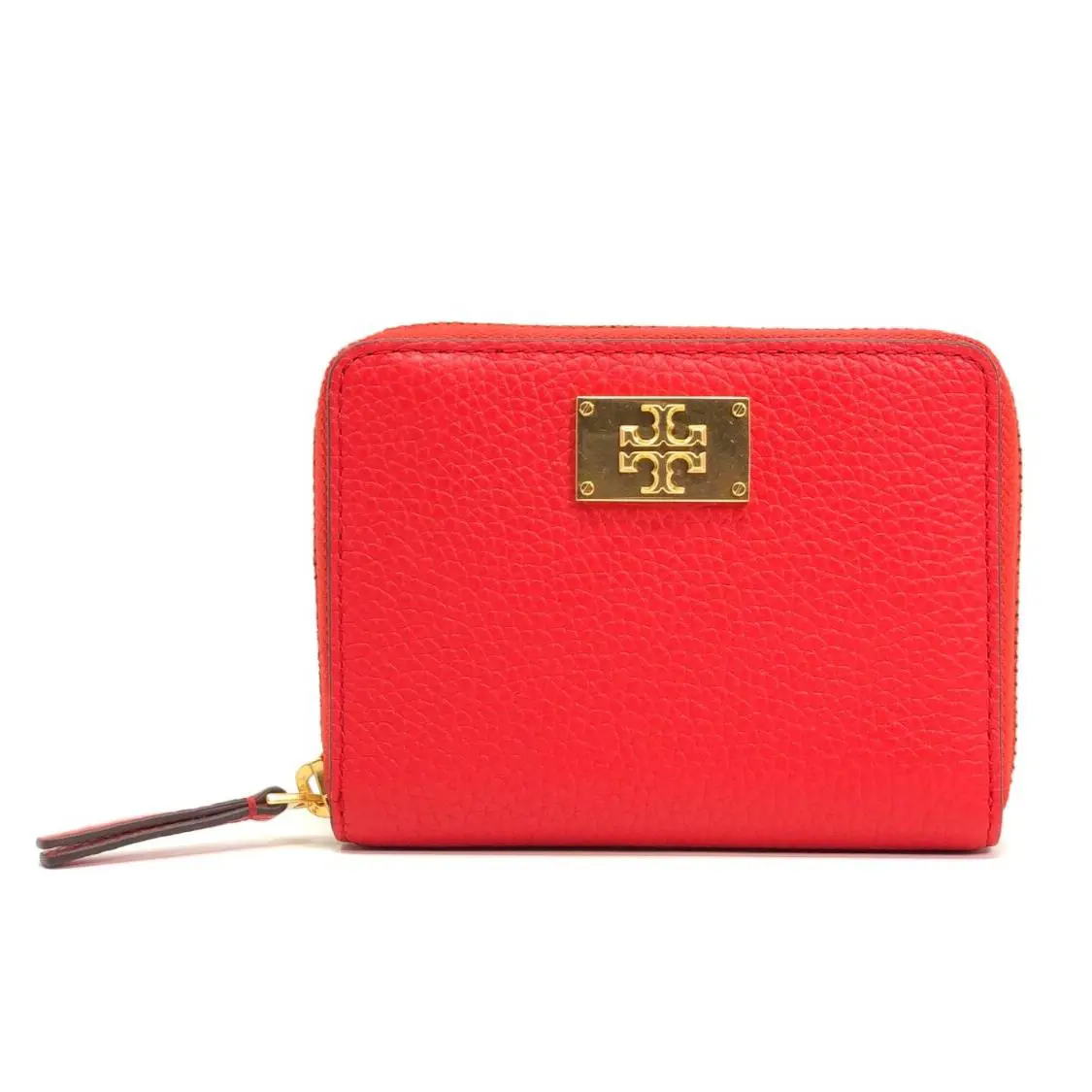 Woman`s Eve Thea Britten Carter Emerson Perry Leather Bifold Wallet Eve - Pebbled - Brilliant Red - 67330 by Tory Burch