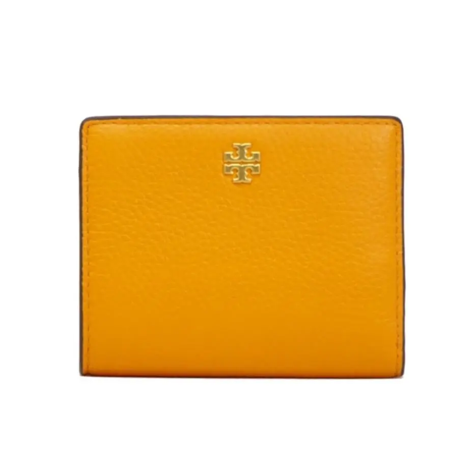 Women`s Emerson Blake Small Bifold Wallet Pebbled Leather - Orange Citrine - 84691 by Tory Burch