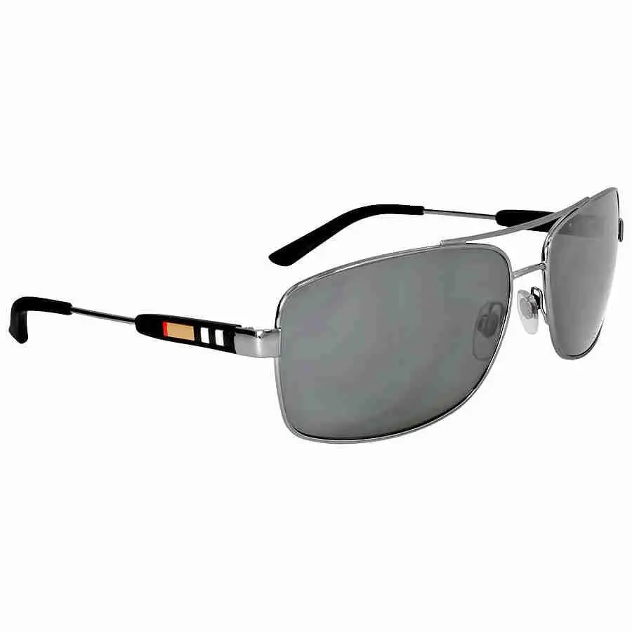 Burberry Grey Rectangular Men`s Sunglasses BE3074 100387 63 BE3074 100387 63
