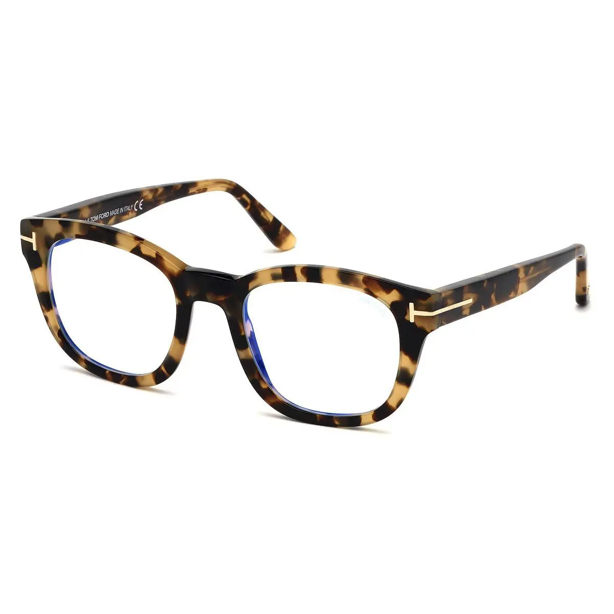 Tom Ford Men Geometric Eyeglasses FT5542-B 056 Havana 50mm