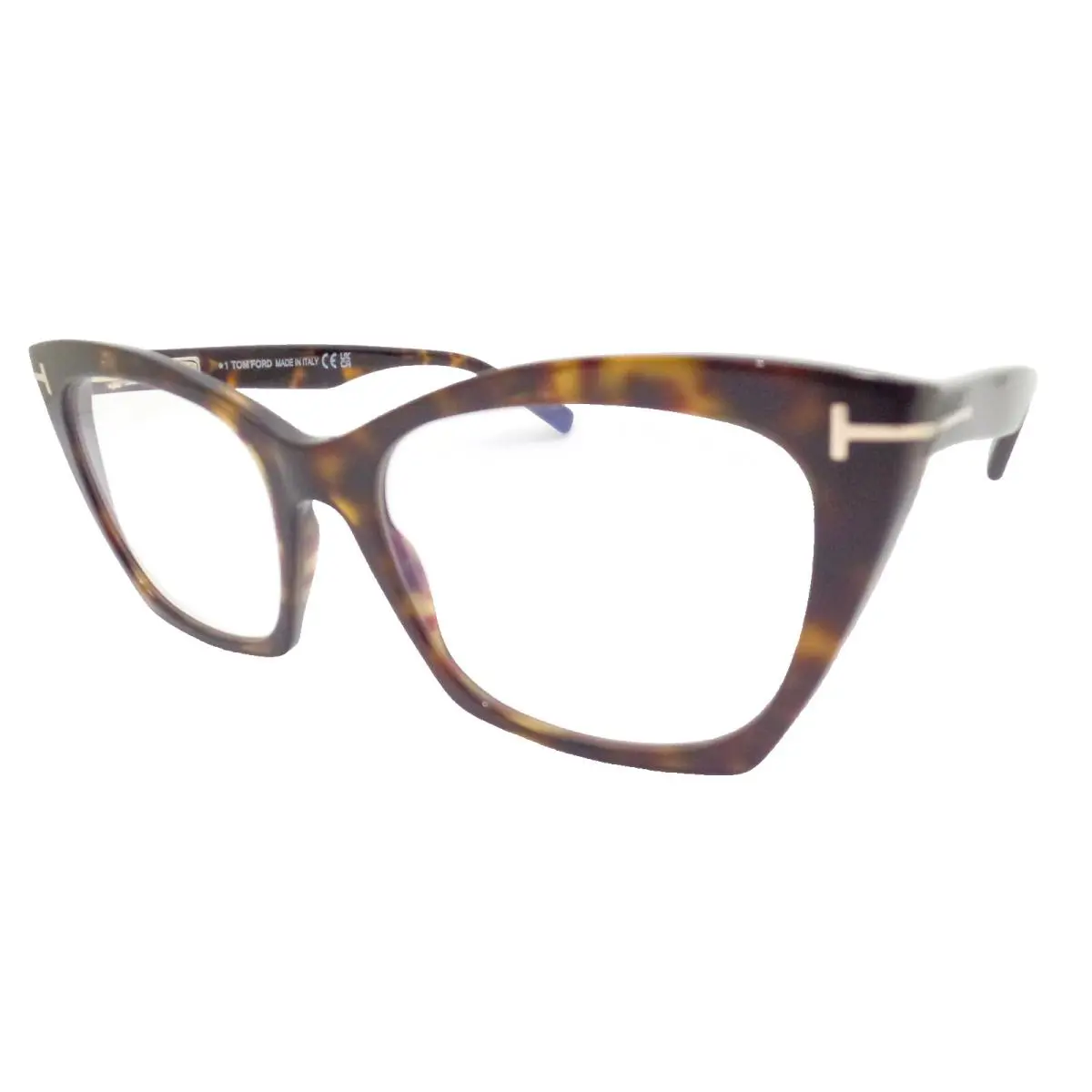 Tom Ford TF 5709 B 052 Dark Havana 54mm Blue Block Frames