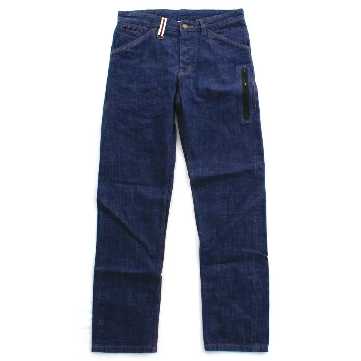 Nike Sportswear Football Blue Denim Button Fly Jeans Zip Cargo Pocket Men`s