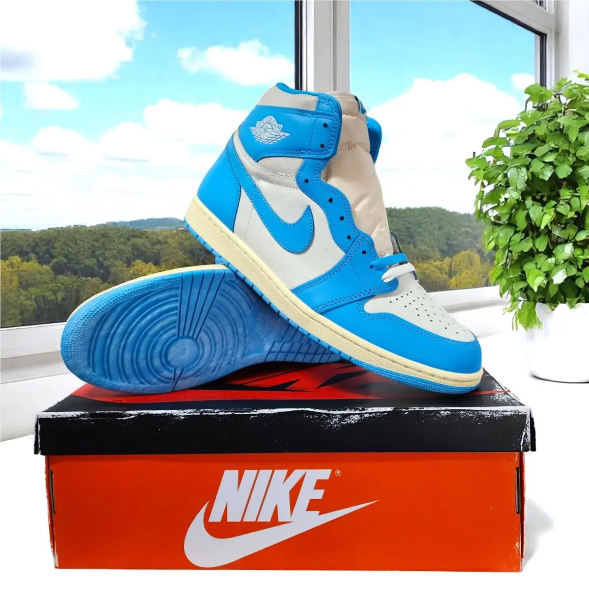 Nike shoes - Air Jordan 1 - Air - DZ5485-402 - Blue, Manufacturer: Dark Powder Blue/Dark Powder Blue/Sail 0