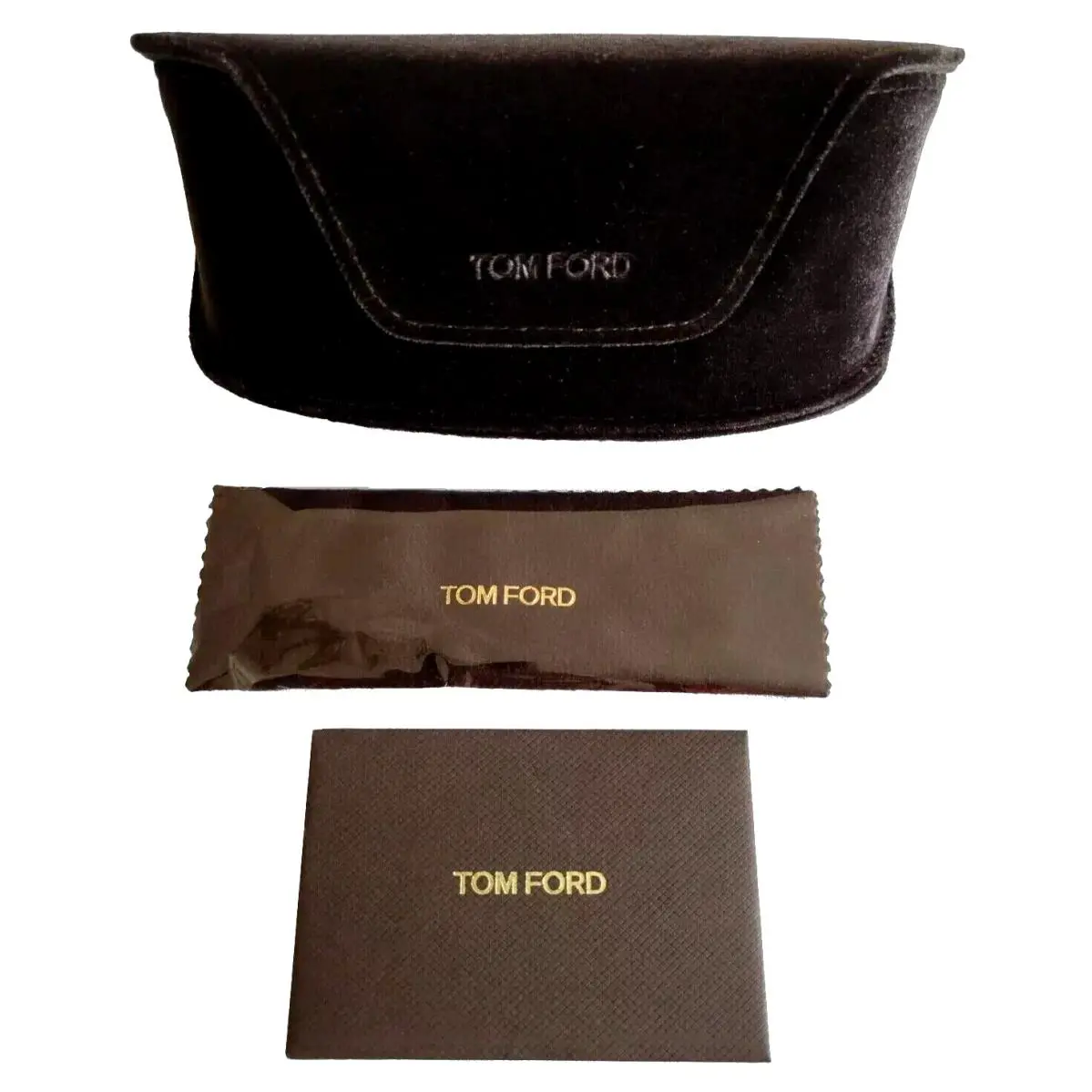 Tom Ford Large Velvet Dark Brown Case Only Sunglasses/eyewear Cleaning Cloth
