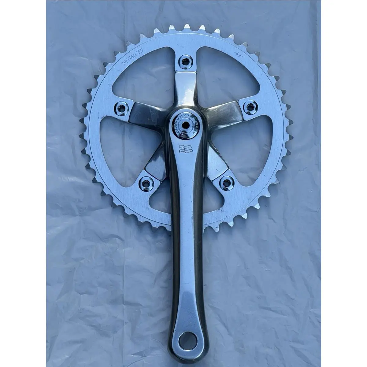 Vtg Specialized Flag Crank Set 170mm Left Arm 144 Bcd Single 42T Ring Road Track