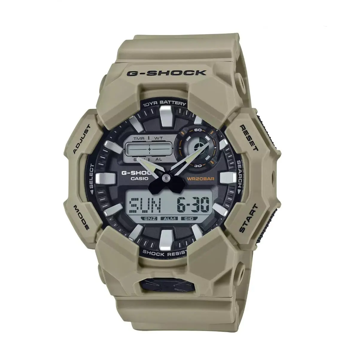 Casio G-shock GA010-5A Beige Analog-digital Quartz Carbon Resin Men`s Watch