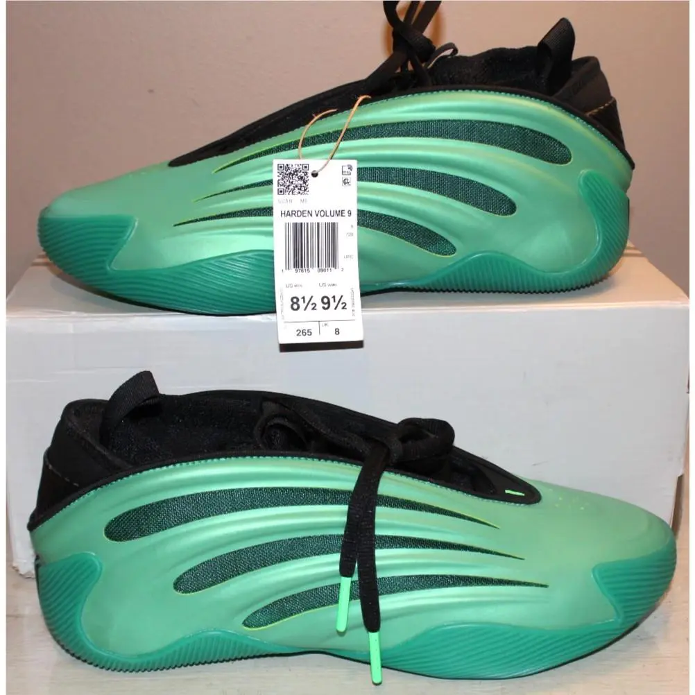 Harden Volume 9 Semi Court Green Basketball Shoes Men`s SZ 8.5 by Adidas