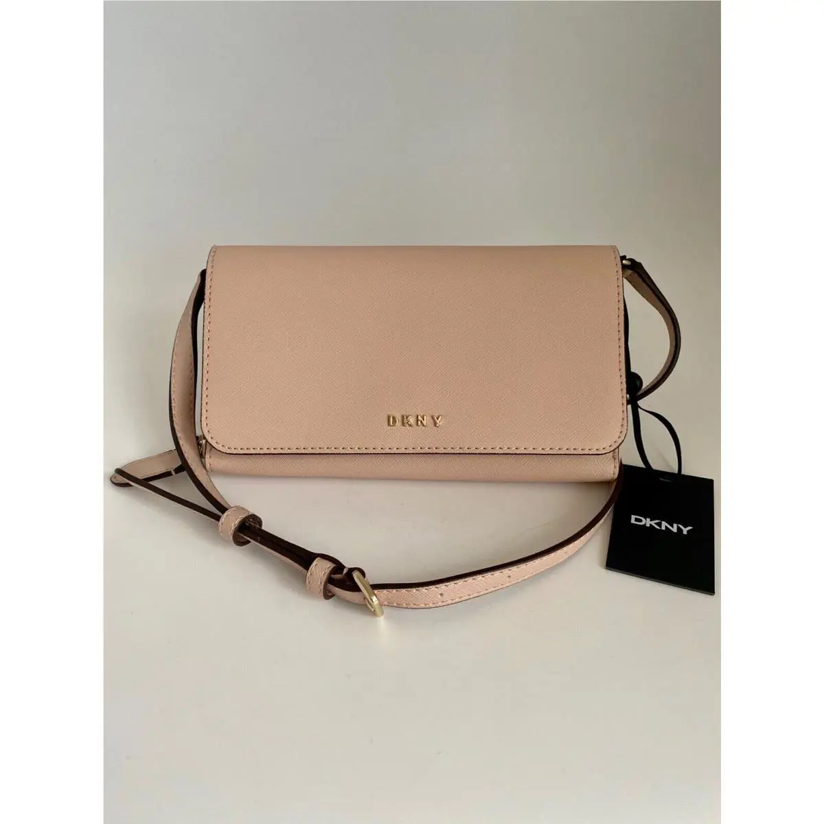 Dkny Sina Wallet on String Crossbody Bag Peach Color Gift