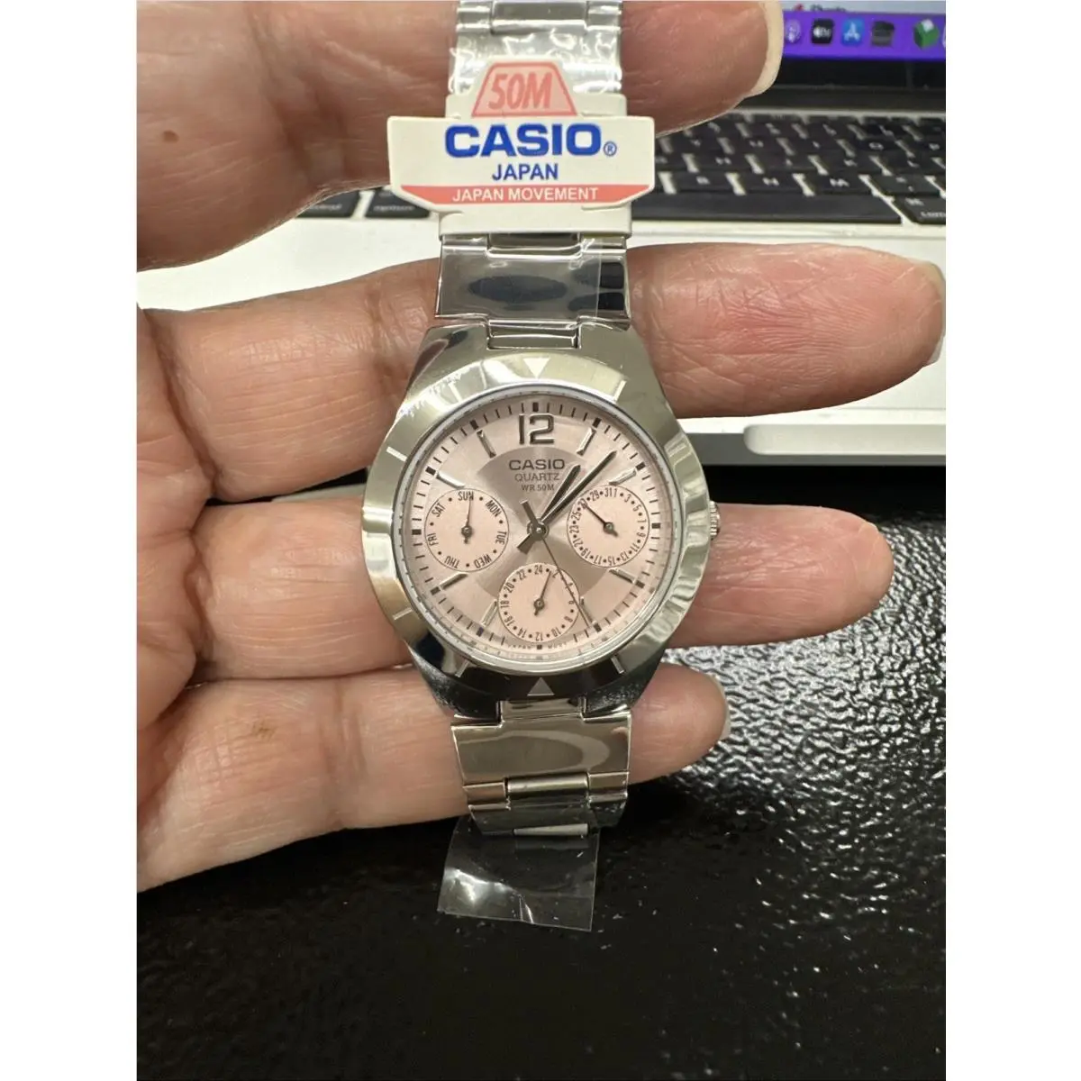 Casio LTP-2069D-4A Ladies Pink Dial Watch