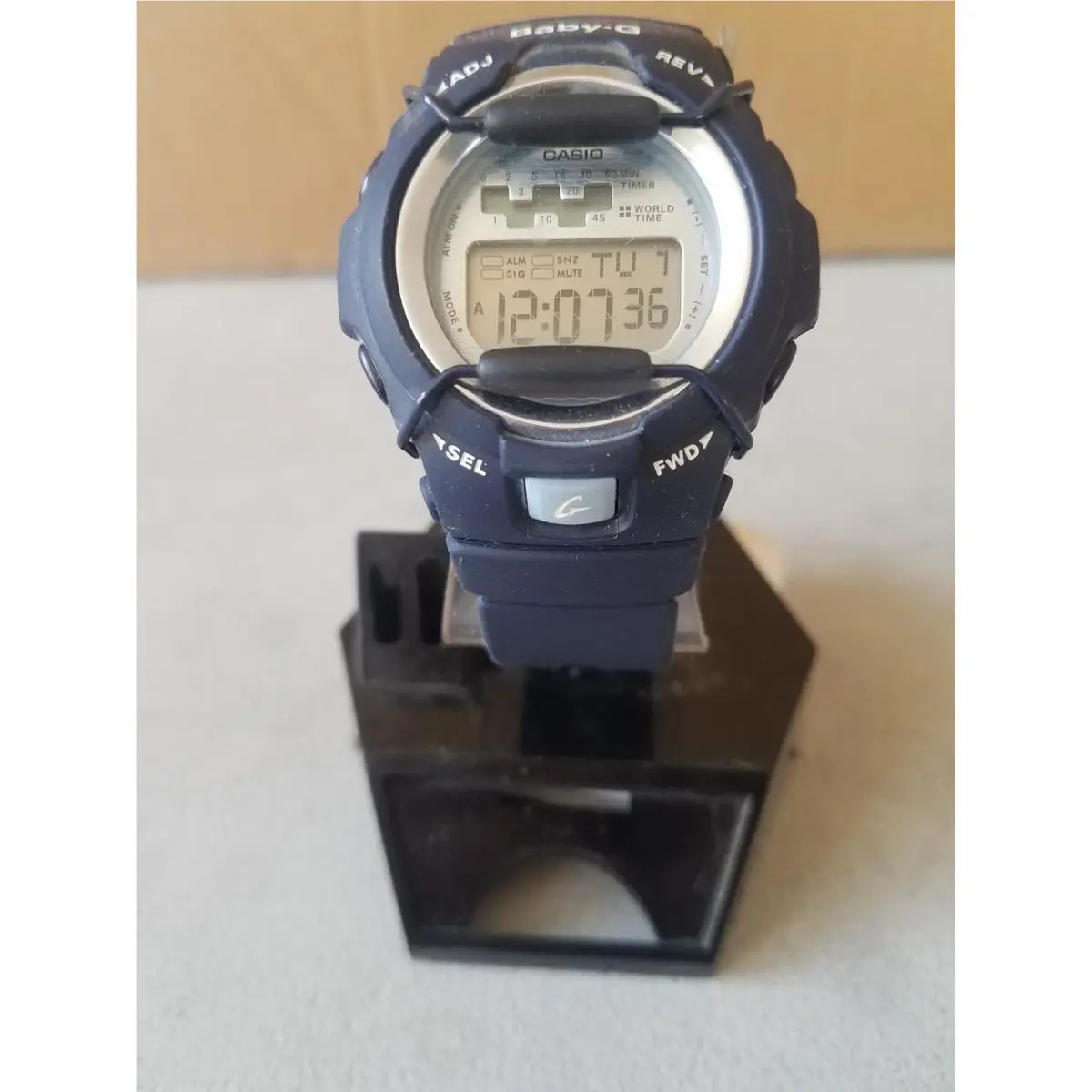 Casio Vintage Rare Womens Blue Baby-g BG1001-2CV World Time Water Resistant