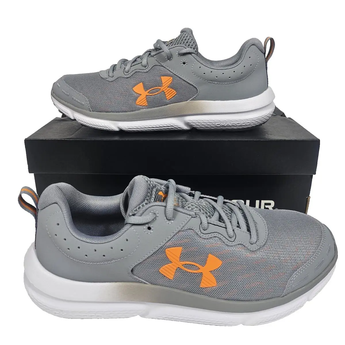 Men`s Running Shoes 8.5 Under Armour Charged Assert 10 Gray Orange 3026175-105