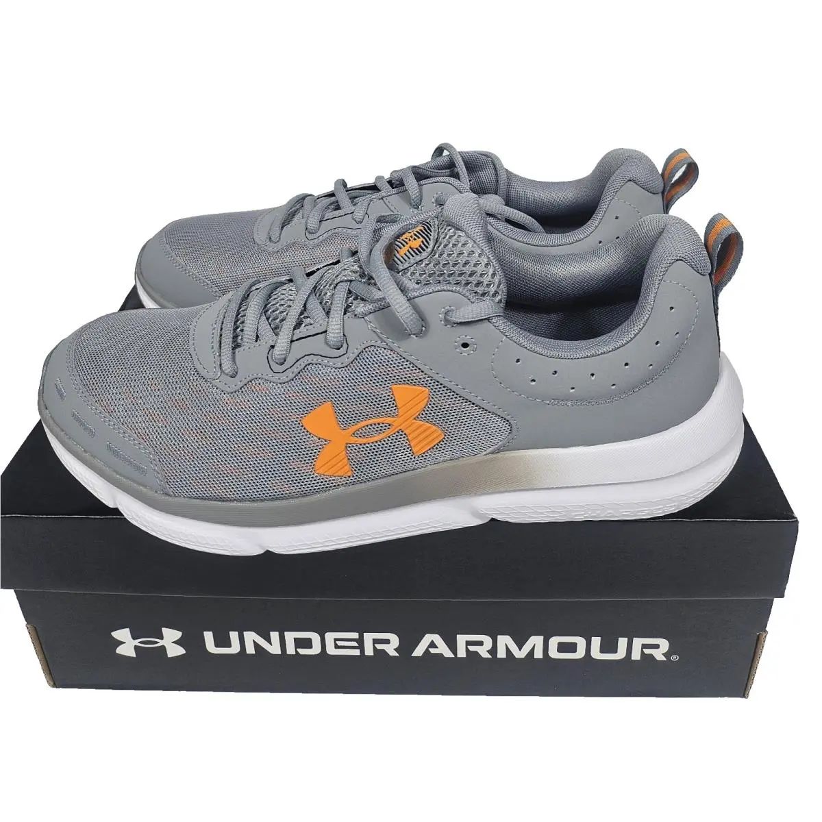 Men`s Running Shoes 8.5 Under Armour Charged Assert 10 Gray Orange 3026175-105