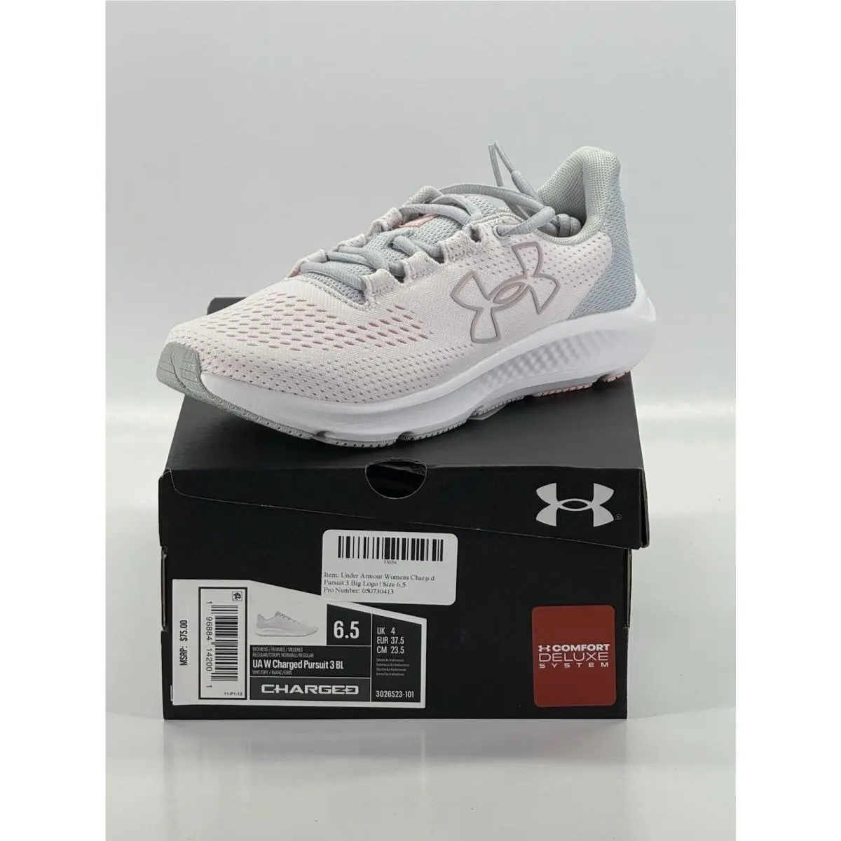 Under Armour Women`s Charged Pursuit 3 Big Logo Size 6.5