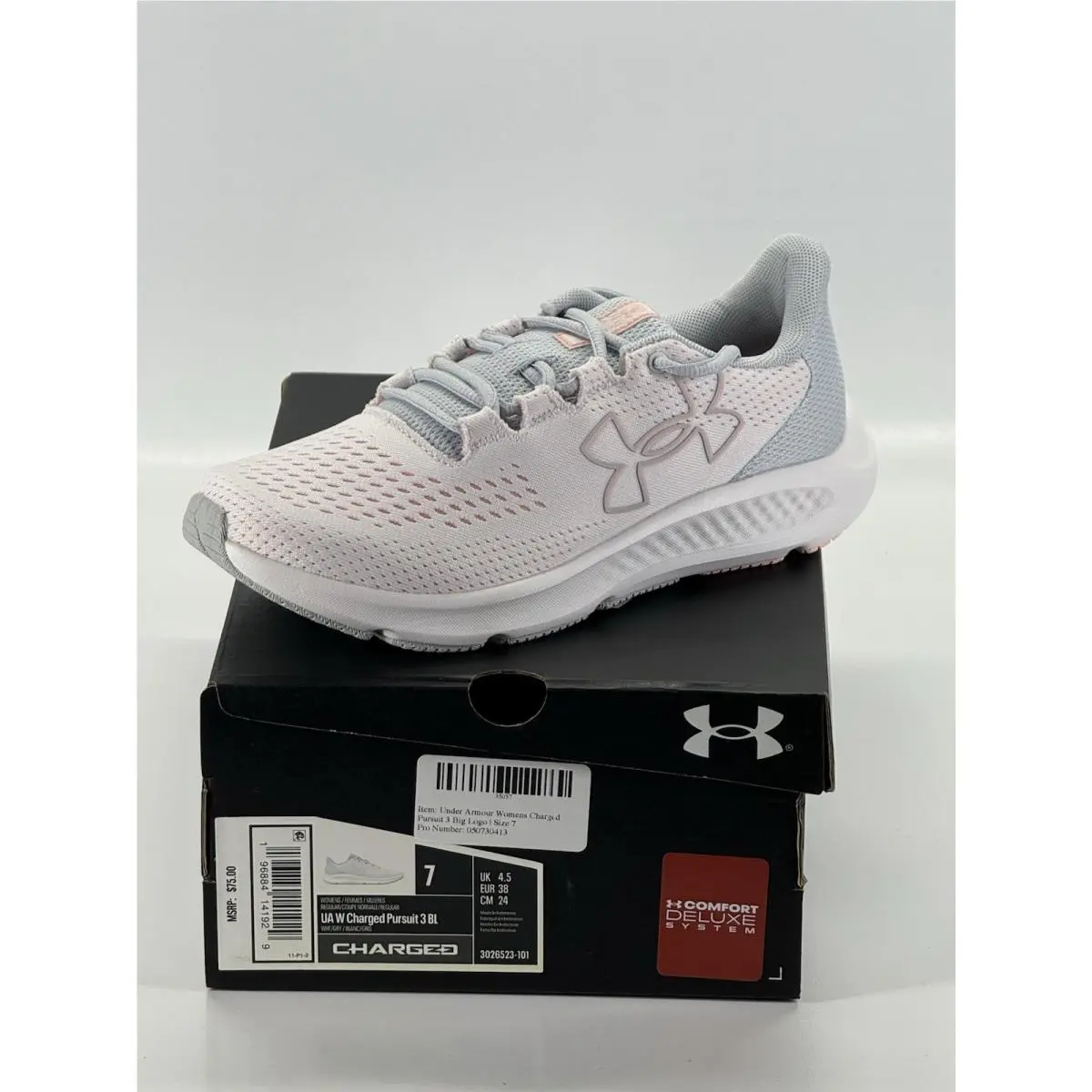 Under Armour Women`s Charged Pursuit 3 Big Logo Size 7