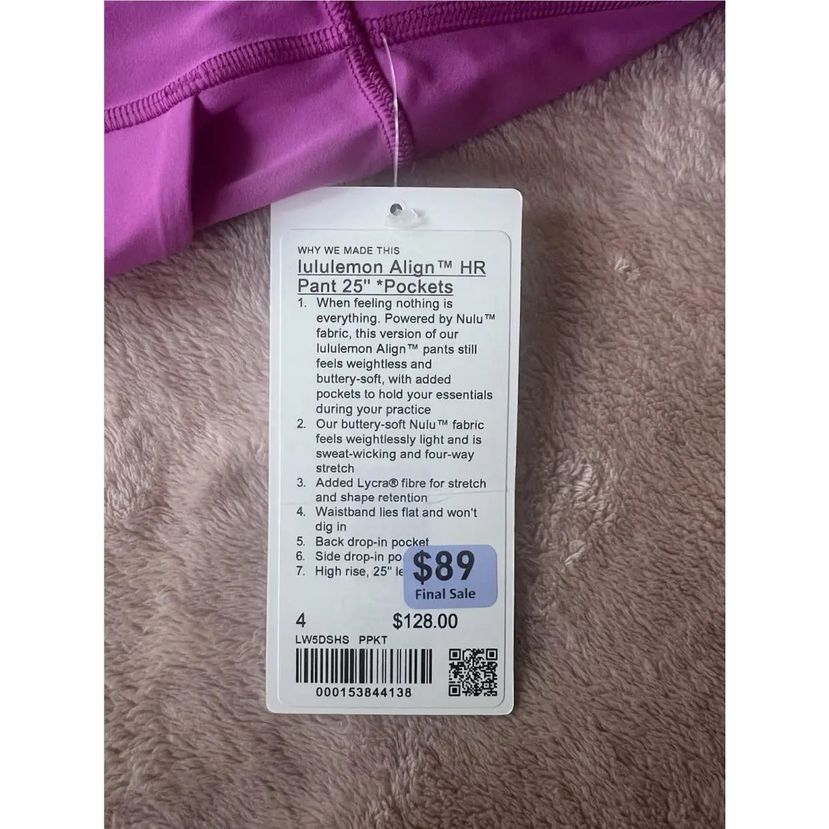 Lululemon clothing - pow pink tone 0