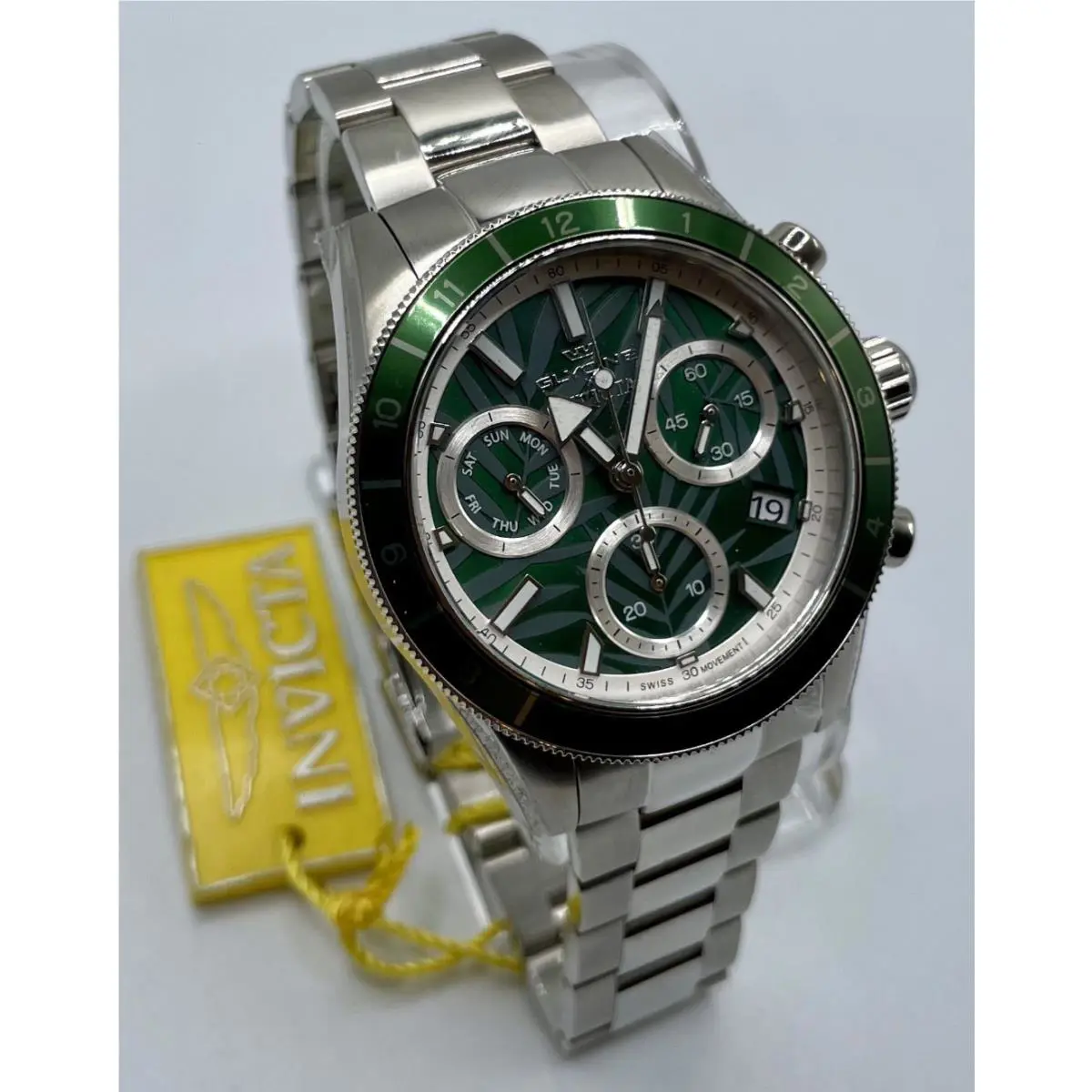 Invicta x Glycine Five Elements Wood Men`s 41mm Swiss Chrono Watch Set 44289