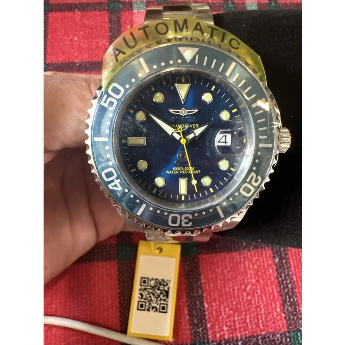 Invicta 27611 Men`s Grand Diver Blue Dial Bracelet Automatic Watch 47mm