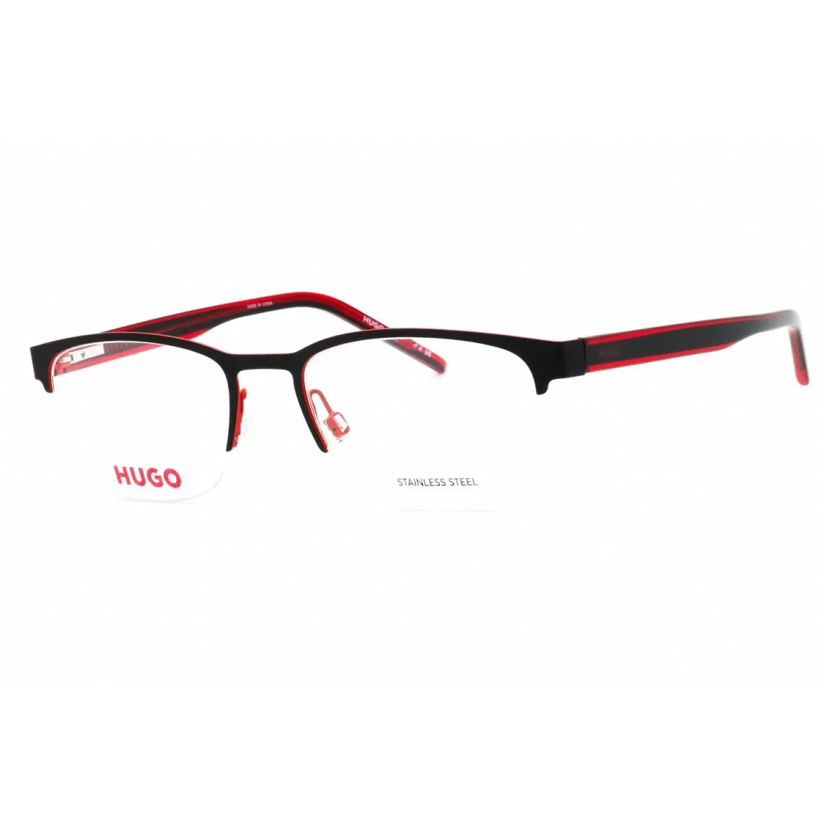 Hugo HG 1247 Oit Eyeglasses Black Red Frame 53mm