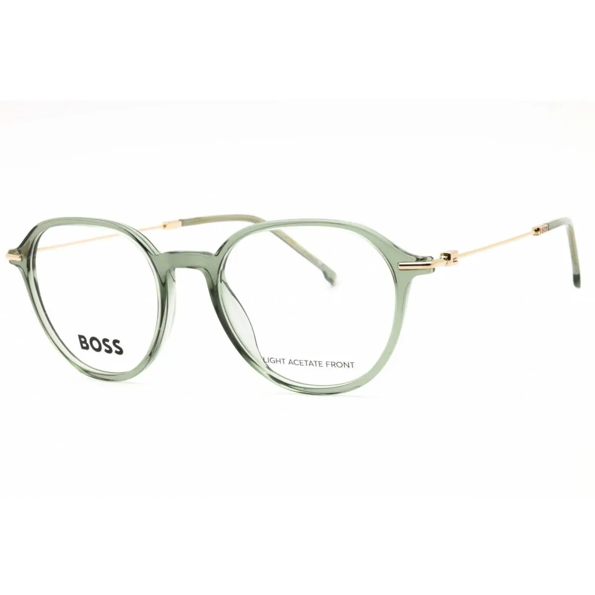 Hugo Boss Men`s Eyeglasses Green Plastic Oval Full Rim Frame Boss 1481 01ED 00