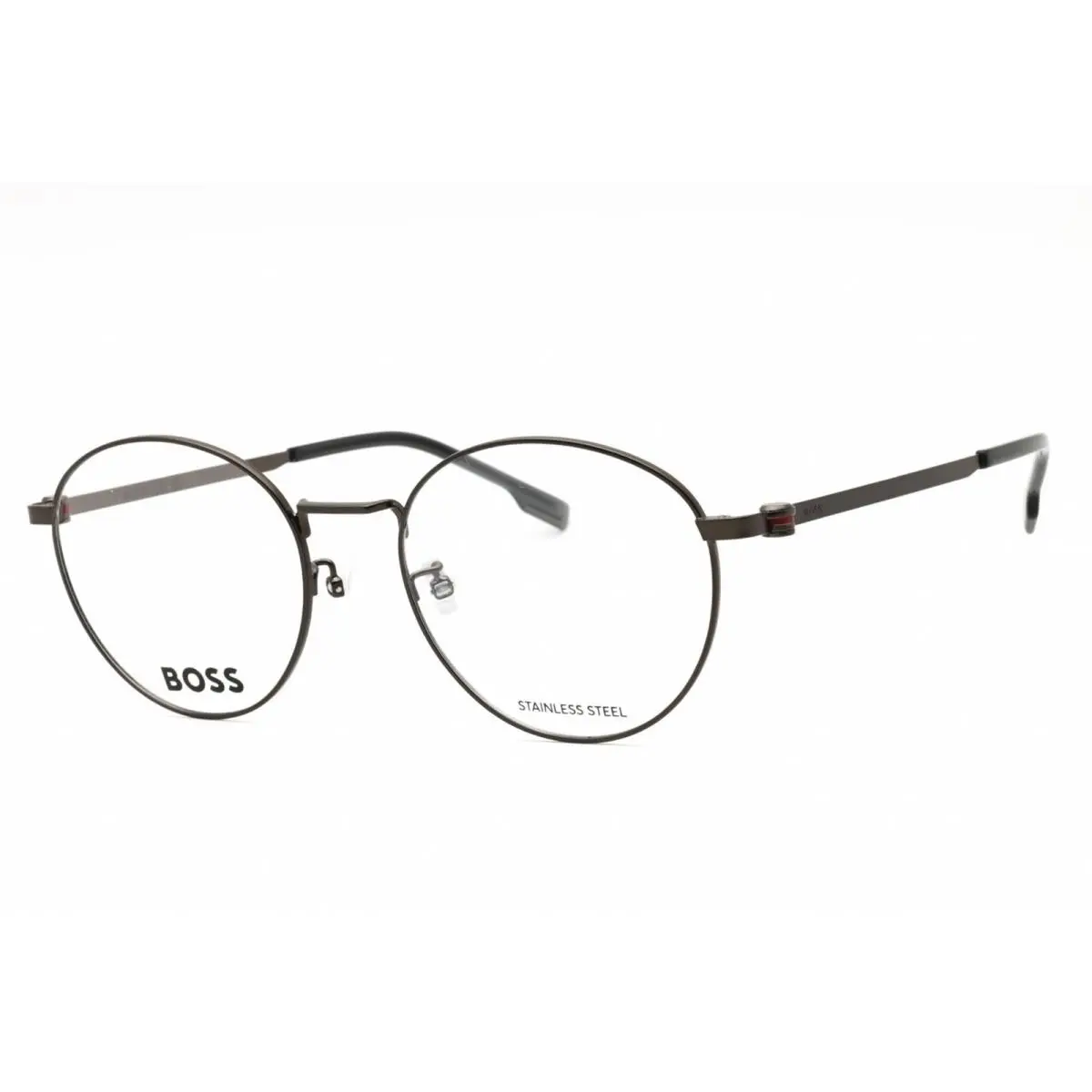 Hugo Boss Men`s Eyeglasses Matte Dark Ruthenium Round Frame Boss 1539/F 0R80 00