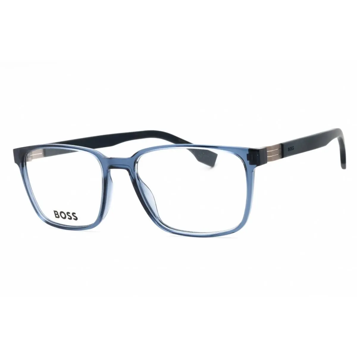 Hugo Boss Men`s Eyeglasses Blue Rectangular Full Rim Frame Boss 1578 0PJP 00