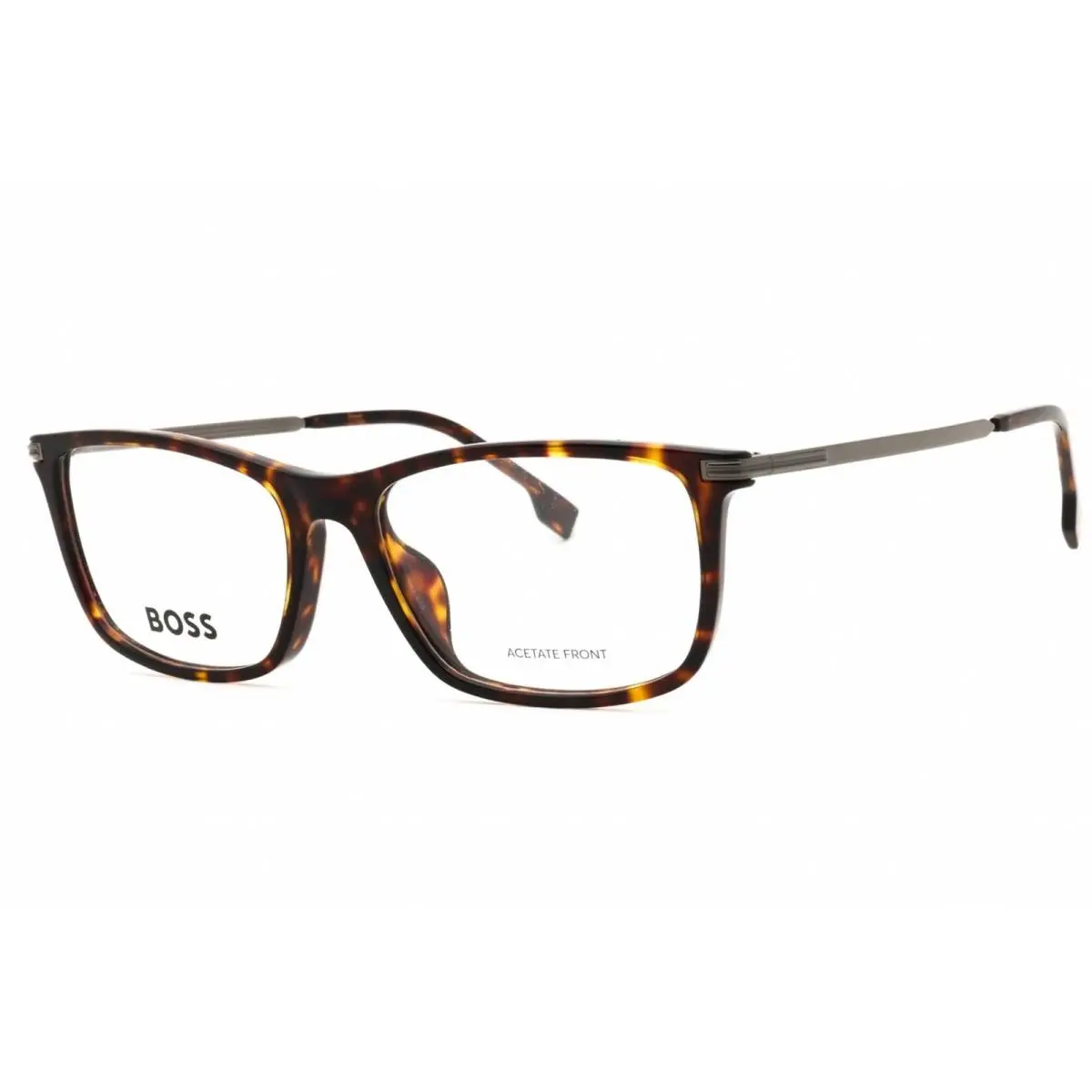 Hugo Boss Men`s Eyeglasses Dark Tortoise Rectangular Frame Boss 1614/F 04HU 00