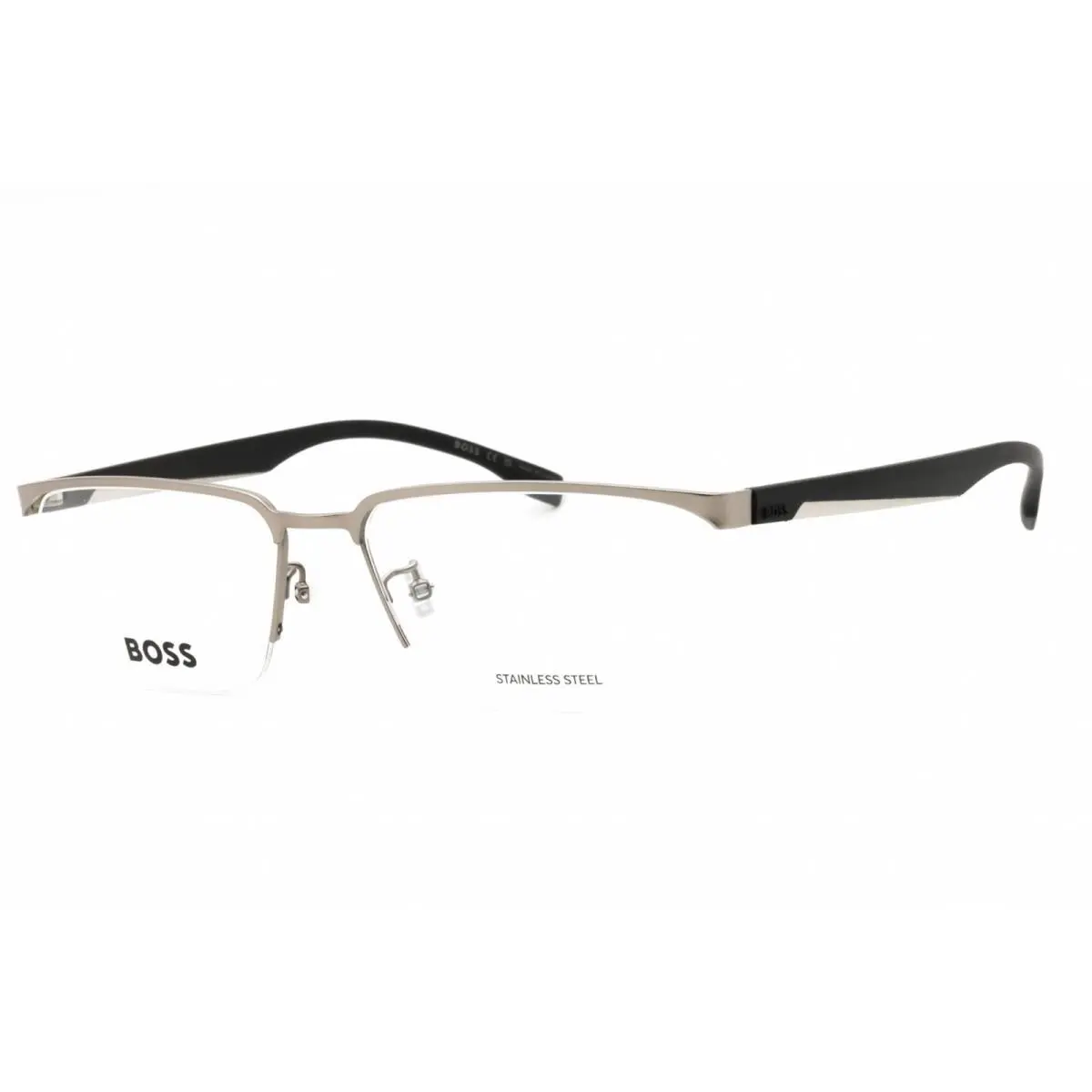 Hugo Boss Men`s Eyeglasses Matte Ruthenium Rectangular Frame Boss 1543/F 0R81 00