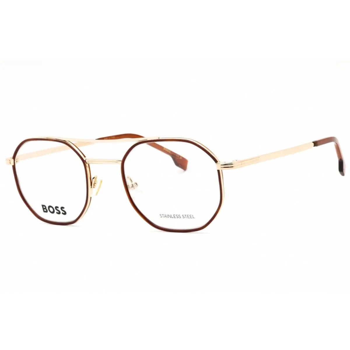 Hugo Boss 1632 0NR Eyeglasses Gold Brown Havana Frame 50mm