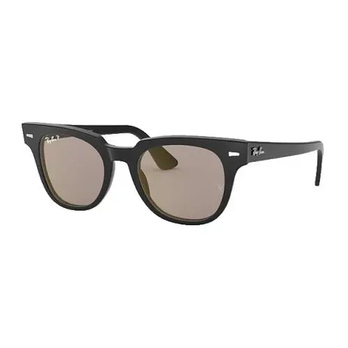 Ray Ban Meteor RB2168 901/P2 50-20 Black Polarized Grey Mirror - Frame: Black, Lens: Gray
