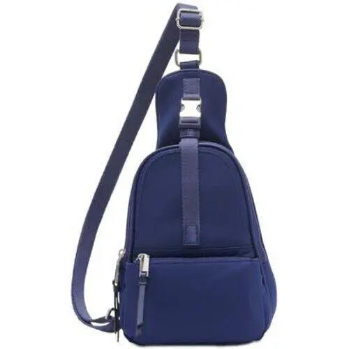 Calvin Klein Shay Nylon Top Buckle Sling Bag Dark Blue