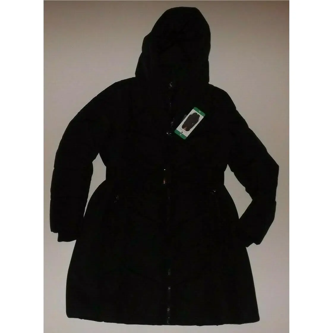 Calvin Klein Black Belted Parka Coat Size Xxl Xx-large Womens