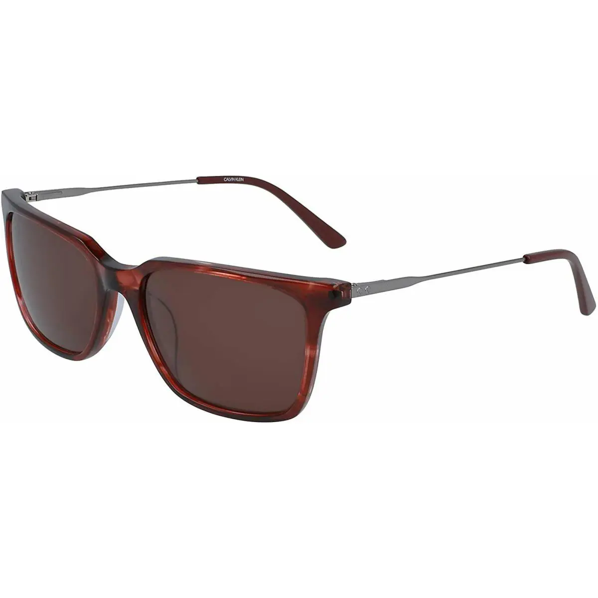 Calvin Klein CK19703S-609 Unisex Burgundy Havana Sunglasses Brown Lens
