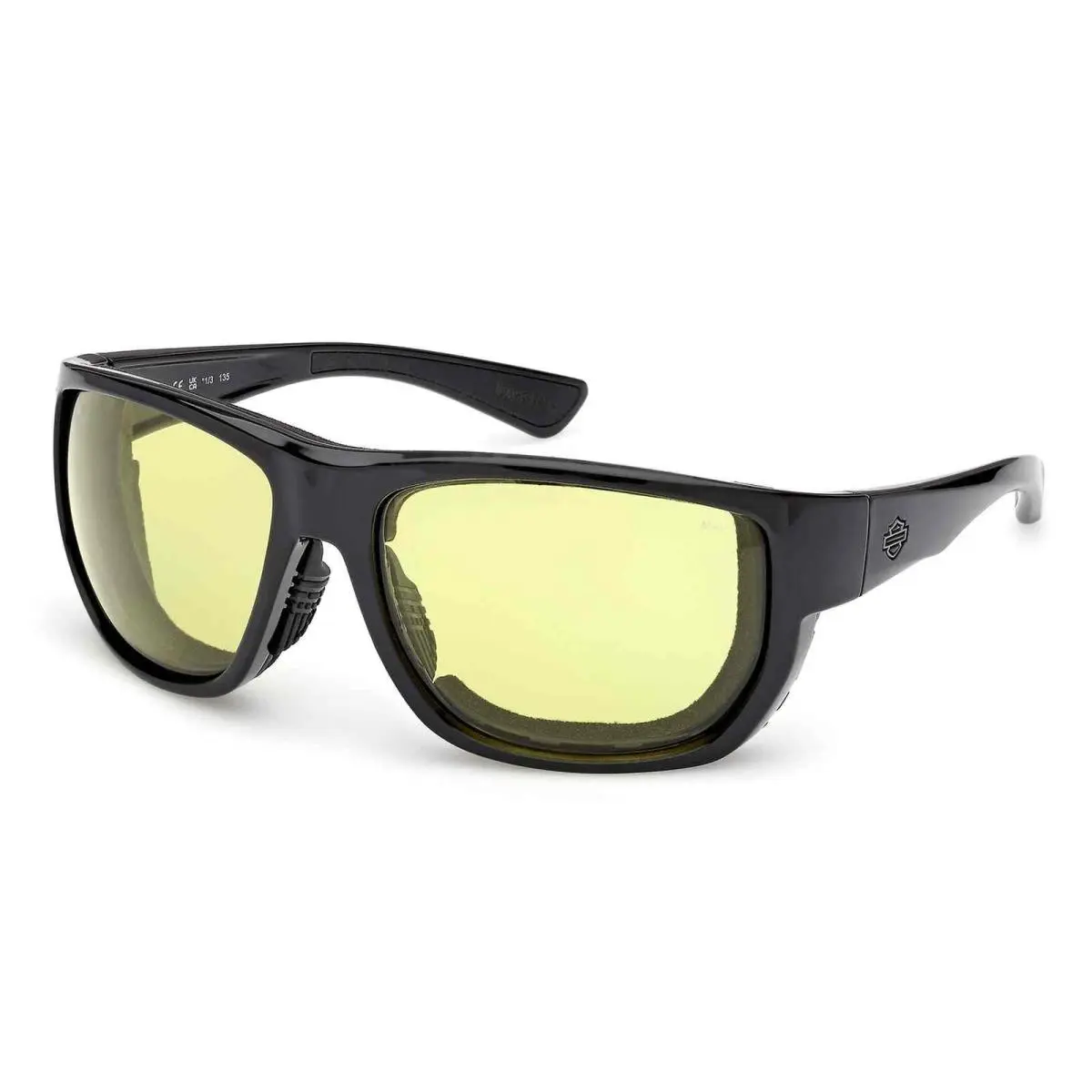 Harley-davidson Men`s Metal Bound Yellow Light-adjusting Sunglasses Shiny Black