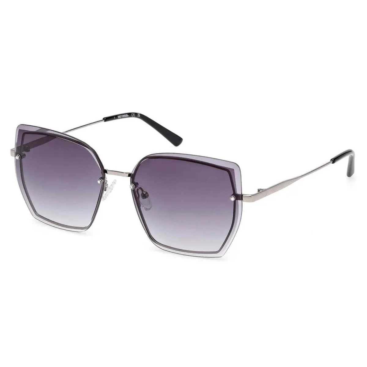 Harley-davidson Women`s Geometric Shape Sunglasses Gunmetal Frame/smoke Lens