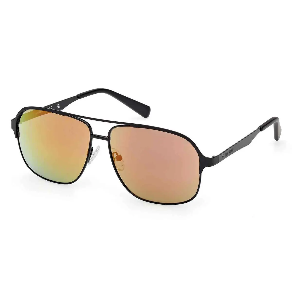 Harley-davidson Women`s Geometric Fashion Sunglasses Black Frame/orange Lens by Harley Davidson