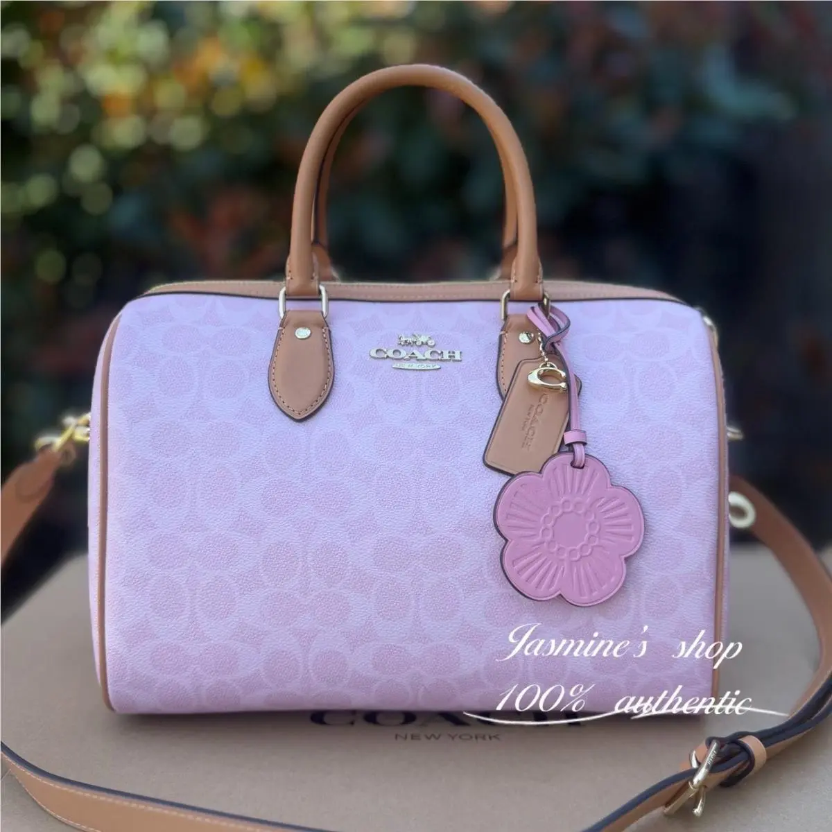 Rowan Large Satchel Bag In Signature Canvas CEA19/CAL83/CDY75/CCC79 CEA19/powder pink by Coach