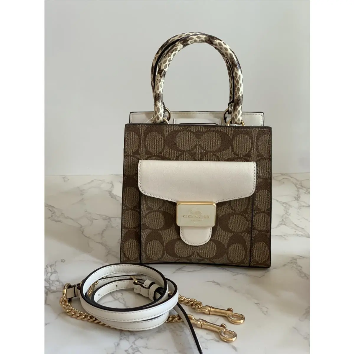 C7227 Mini Pepper Crossbody In Signature Canvas Light Khaki Chalk Mult by Coach