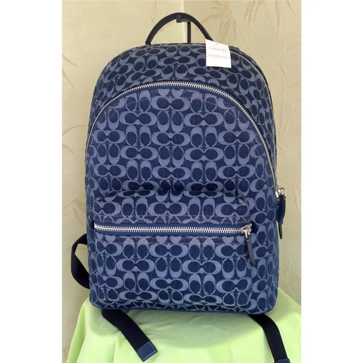 Coach Charter Backpack IN Signature Denim:nwt Deep Blue CAJ71 Retail:$550