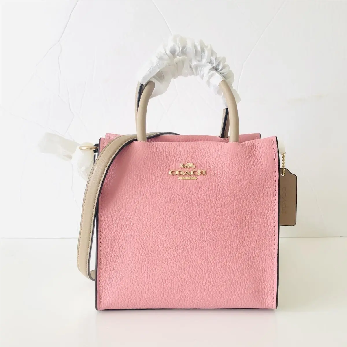 Coach Mini Cally Crossbody In Colorblock Pink Taupe Multi