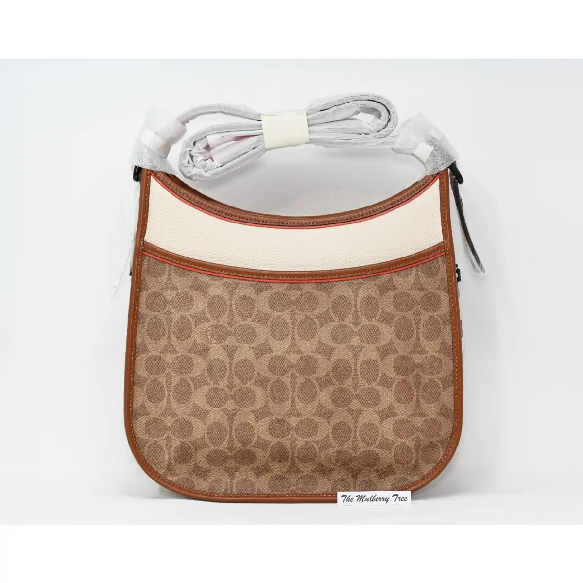 Coach Emery Crossbody Colorblock Tan Signature Canvas Chalk Leather 686
