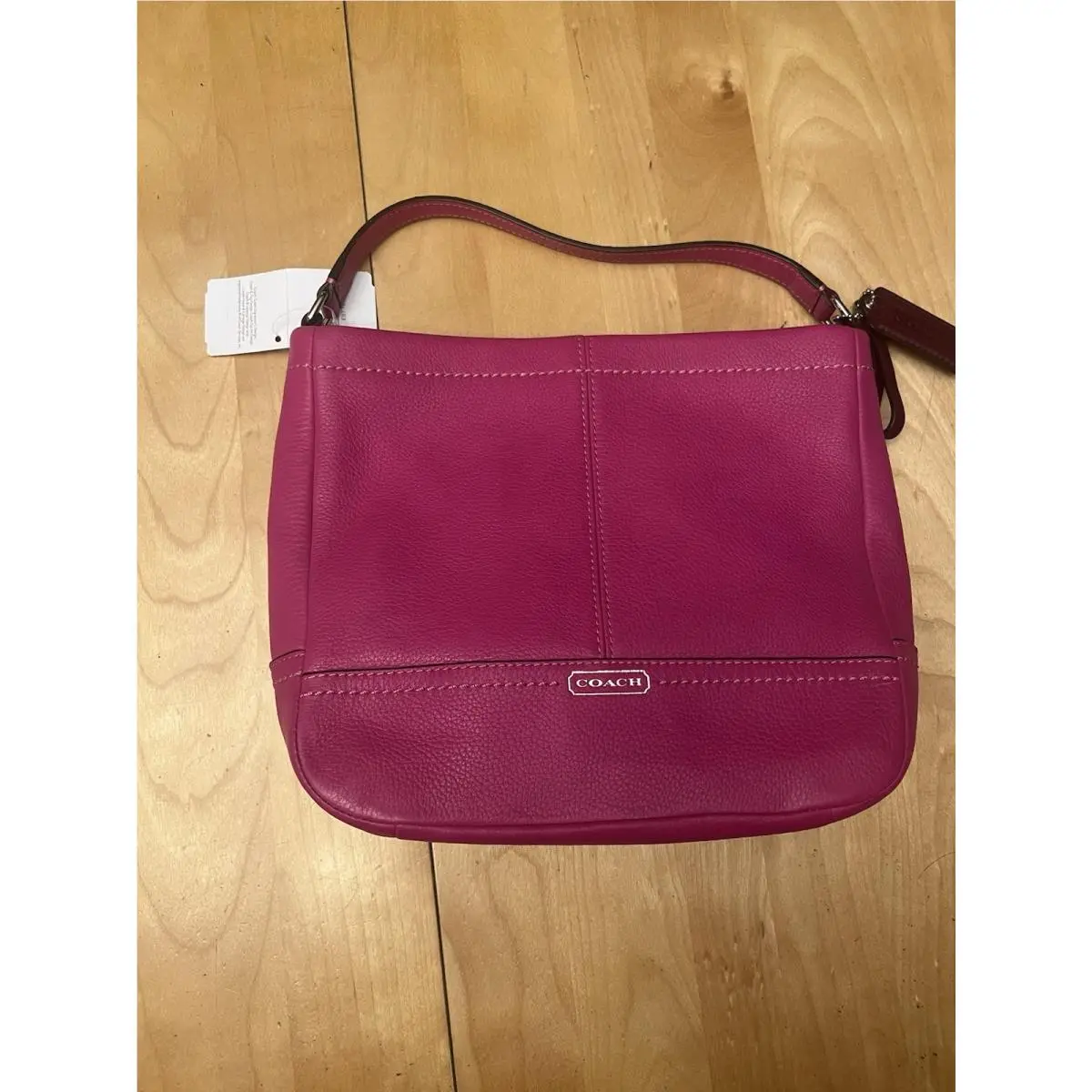 Coach Bright Magenta Prk Lth Min Duf Cbdy Pink Leather Crossbody Bag