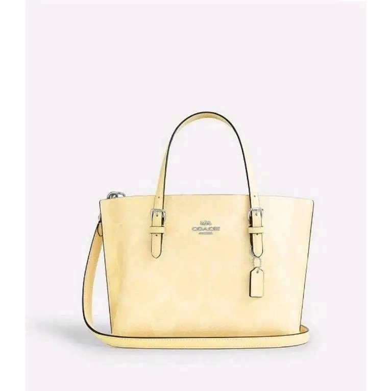 Coach Mollie Tote Bag 25 Signature Canvas CAL50 Powder Pink 2way Crossbody