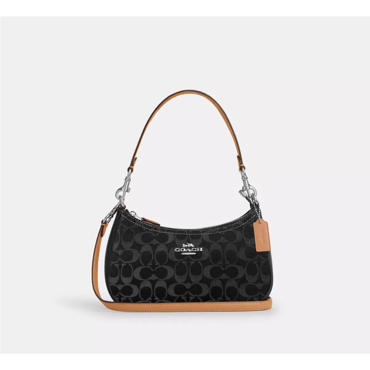 Coach Teri Shoulder Bag In Signature Denim/silver/black