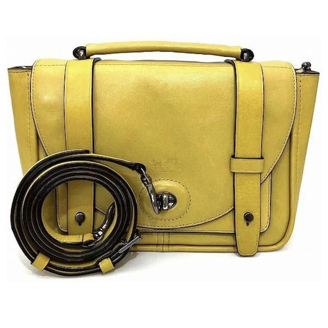 Coach Bleecker Mini Messenger Bag in Saffron Yellow Rare Retired Style 32279
